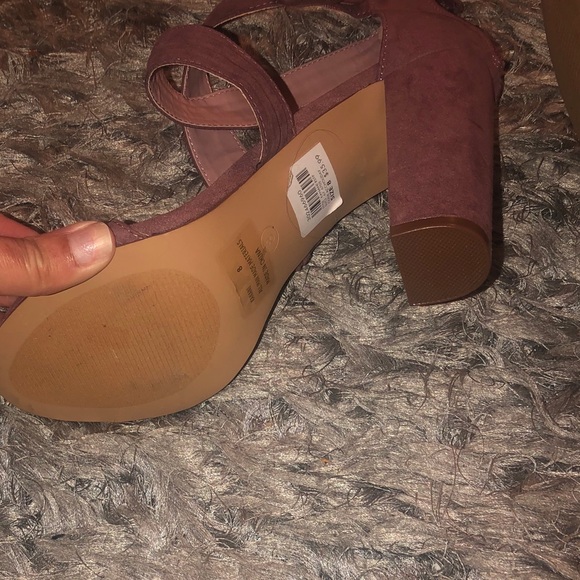 Plum Suede Platform Heels - Picture 4 of 4